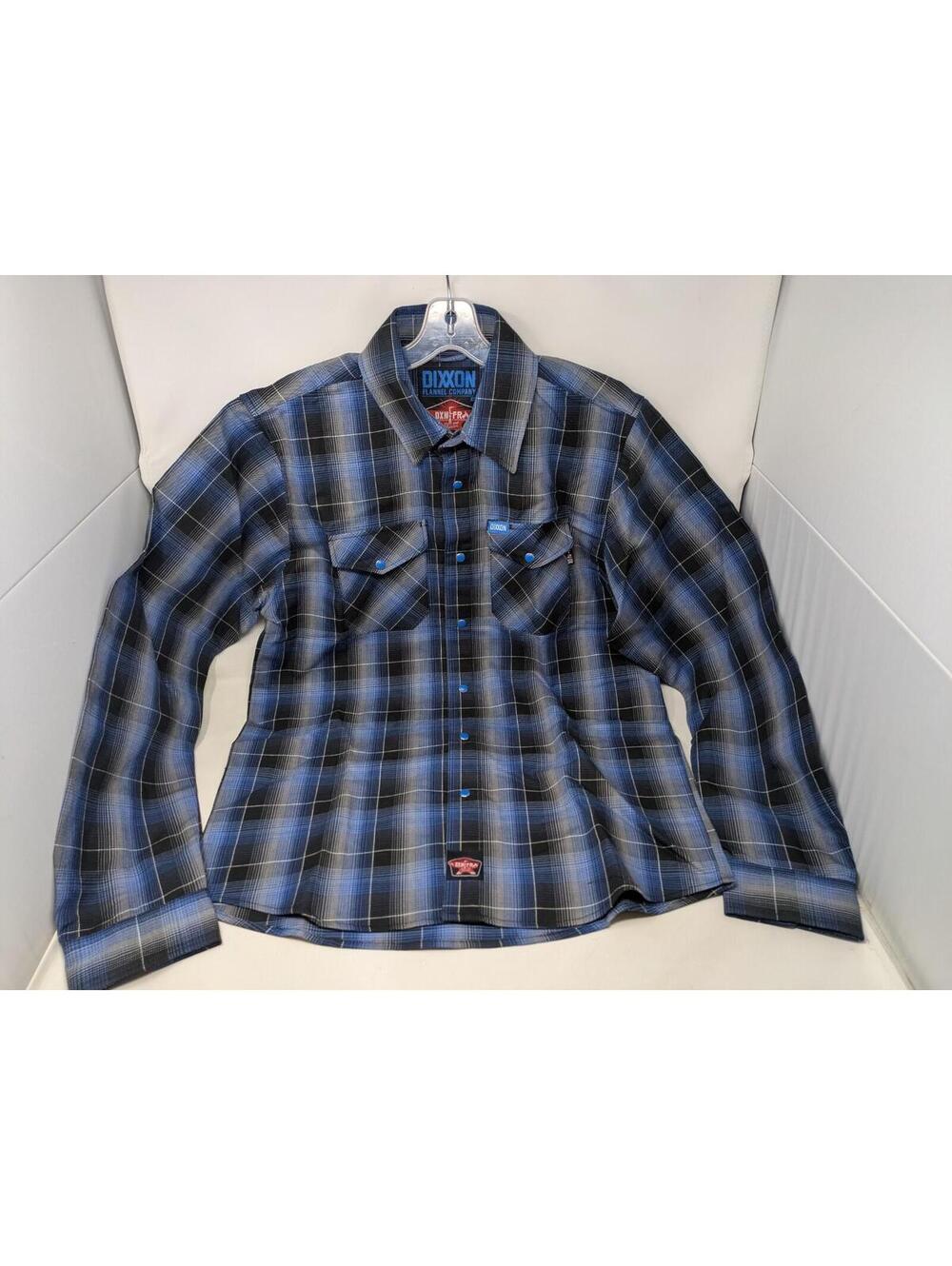Dixxon Flannel Company Form Function Men Med Blue Long sleeve Flannel Pearl Snap